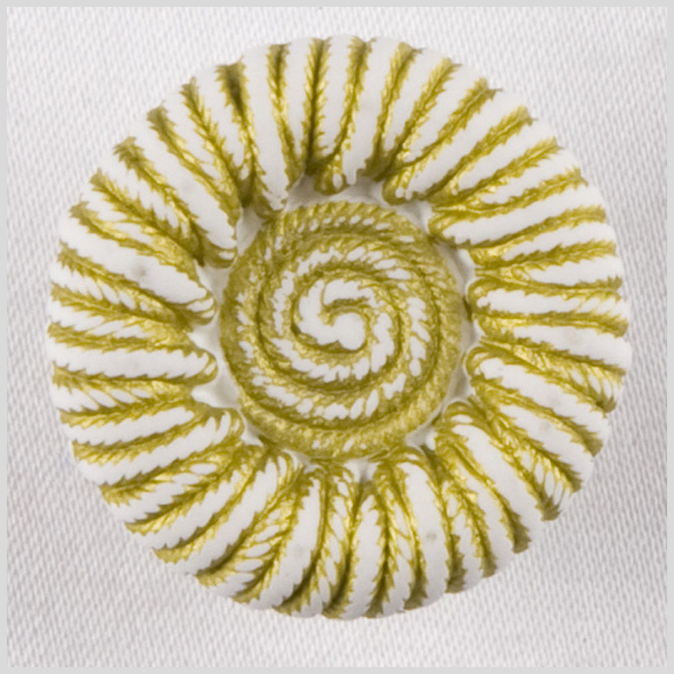 Plastic Shank Back Button - 36L/23mm - White and Gold Coiled Ropes Plastic Shank Back Button - 36L/23mm - White and Gold Coiled Ropes