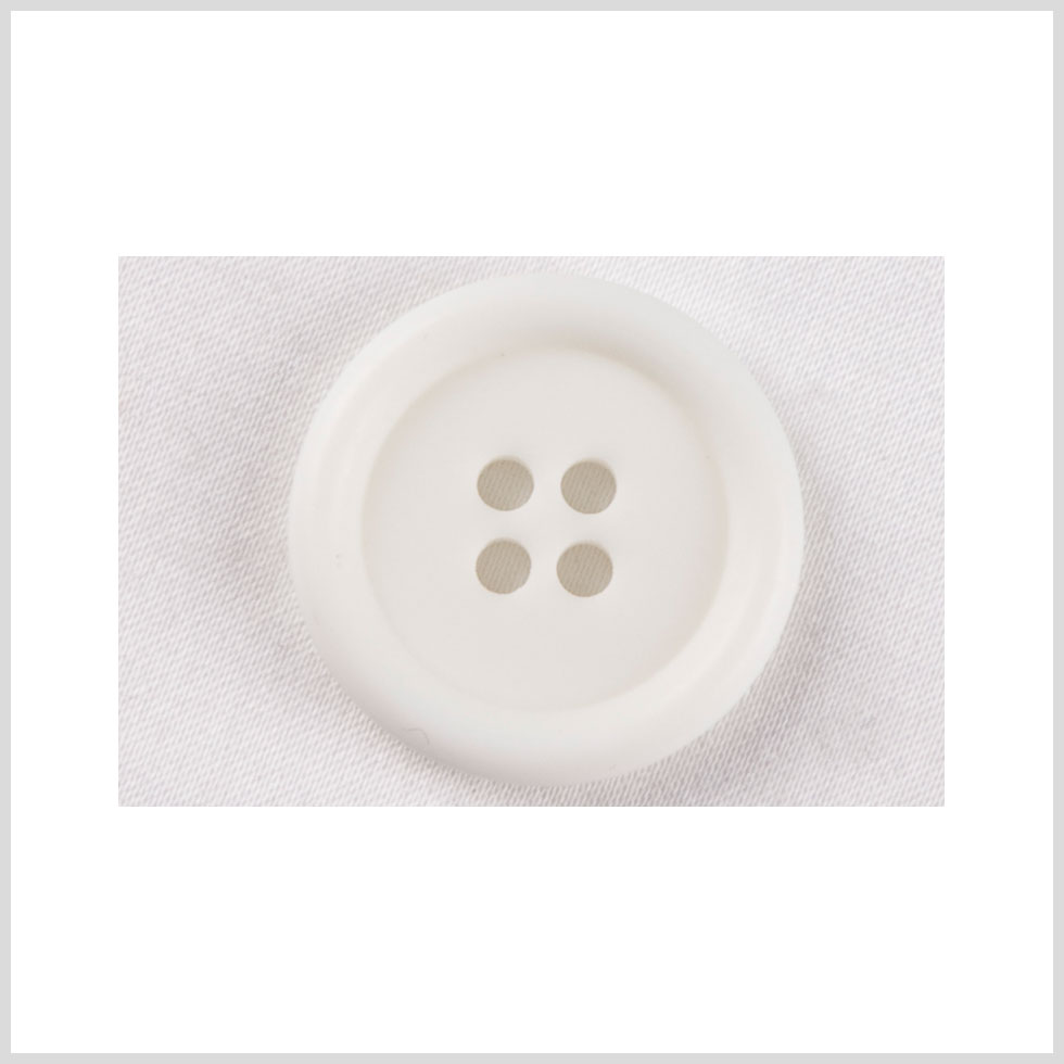Plastic 4-Hole Button - 36L/23mm - Off White Rolled Rim Plastic 4-Hole Button - 36L/23mm - Off White Rolled Rim