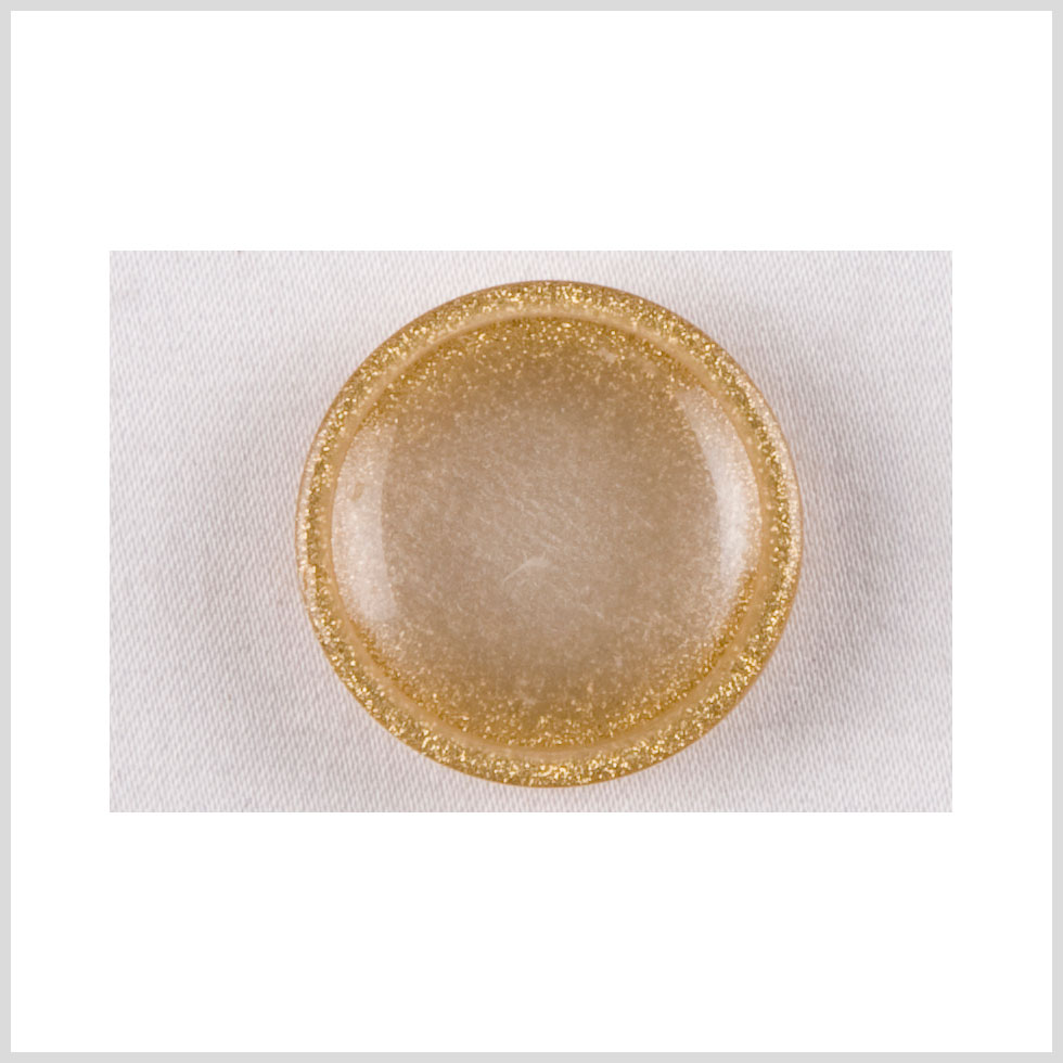 Plastic Shank Back Button - 36L/23mm - Ivory and Gold Glitter Dome Plastic Shank Back Button - 36L/23mm - Ivory and Gold Glitter Dome