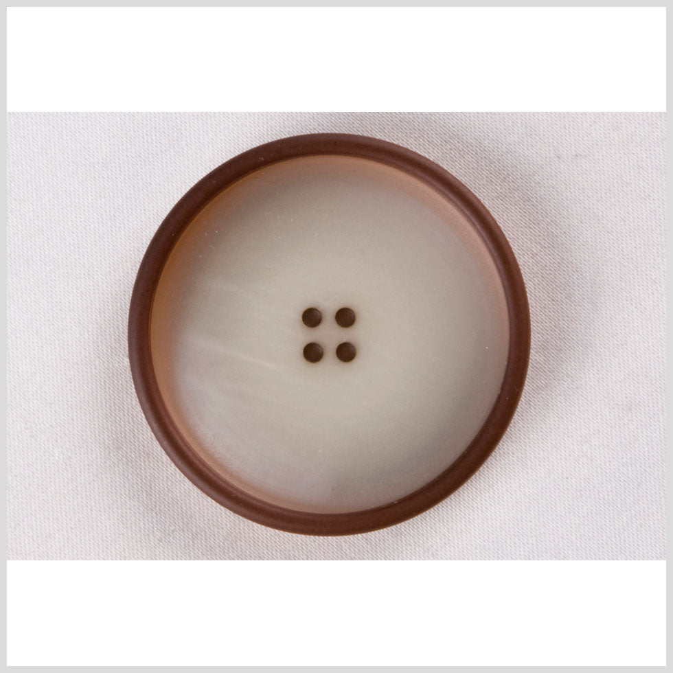 White Brown Plastic Button - 44L/28mm White Brown Plastic Button - 44L/28mm