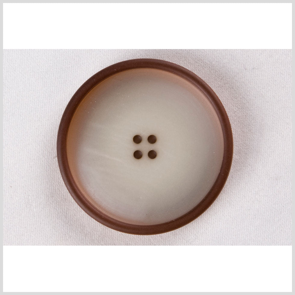 White Brown Plastic Button - 54L/34mm White Brown Plastic Button - 54L/34mm