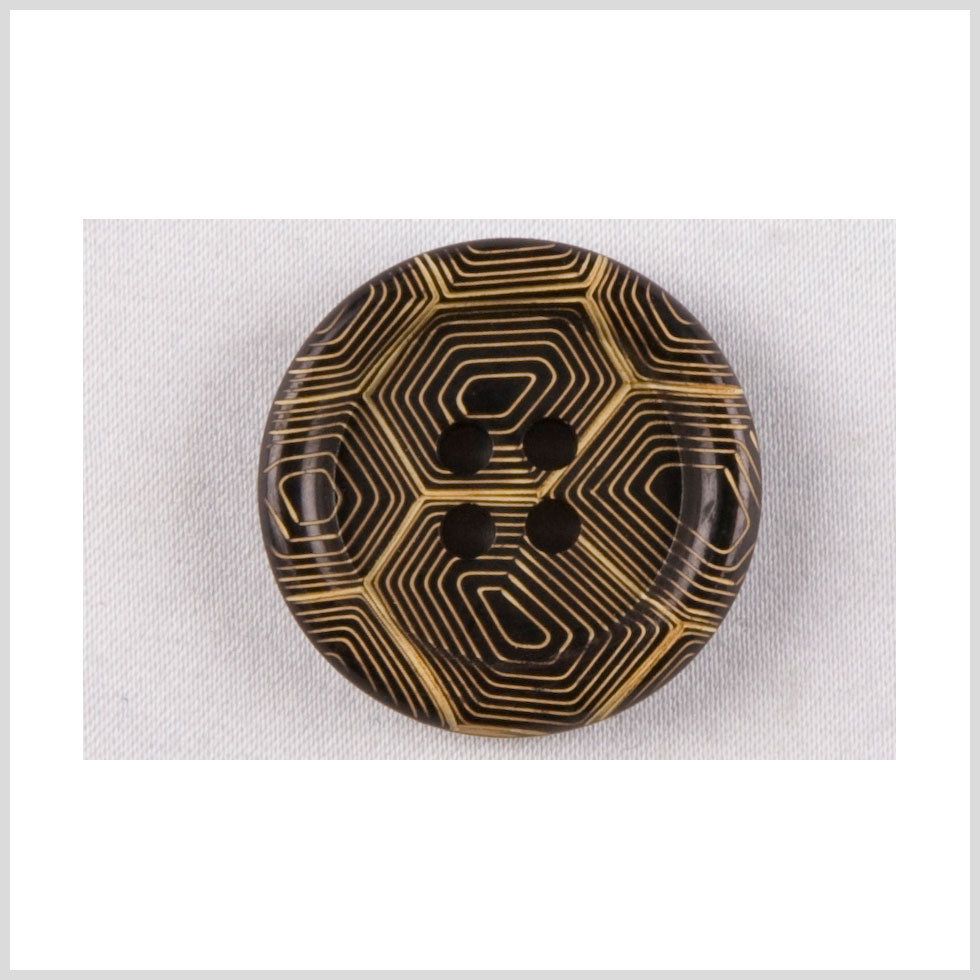 Gold Black Horn Blazer Button - 36L/23mm Gold Black Horn Blazer Button - 36L/23mm