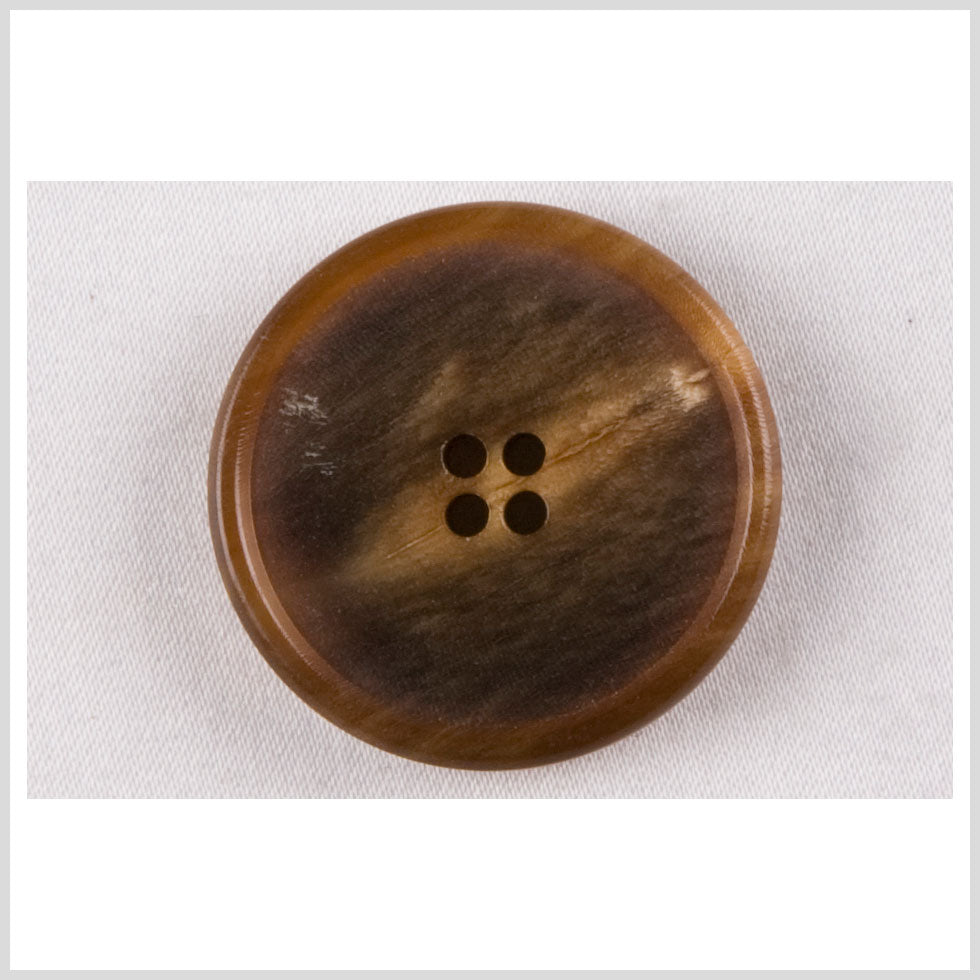 Horn 4-Hole Button - 44L/28mm - Brown and Tan Narrow Rim Horn 4-Hole Button - 44L/28mm - Brown and Tan Narrow Rim