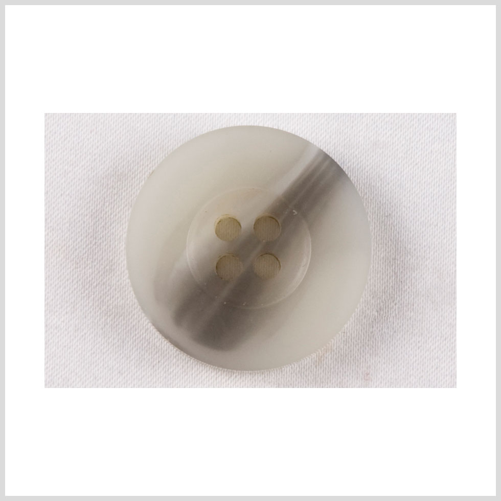Plastic 4-Hole Button - 32L/20mm - Off White and Gray Brown Streaked Wide Rim Plastic 4-Hole Button - 32L/20mm - Off White and Gray Brown Streaked Wide Rim