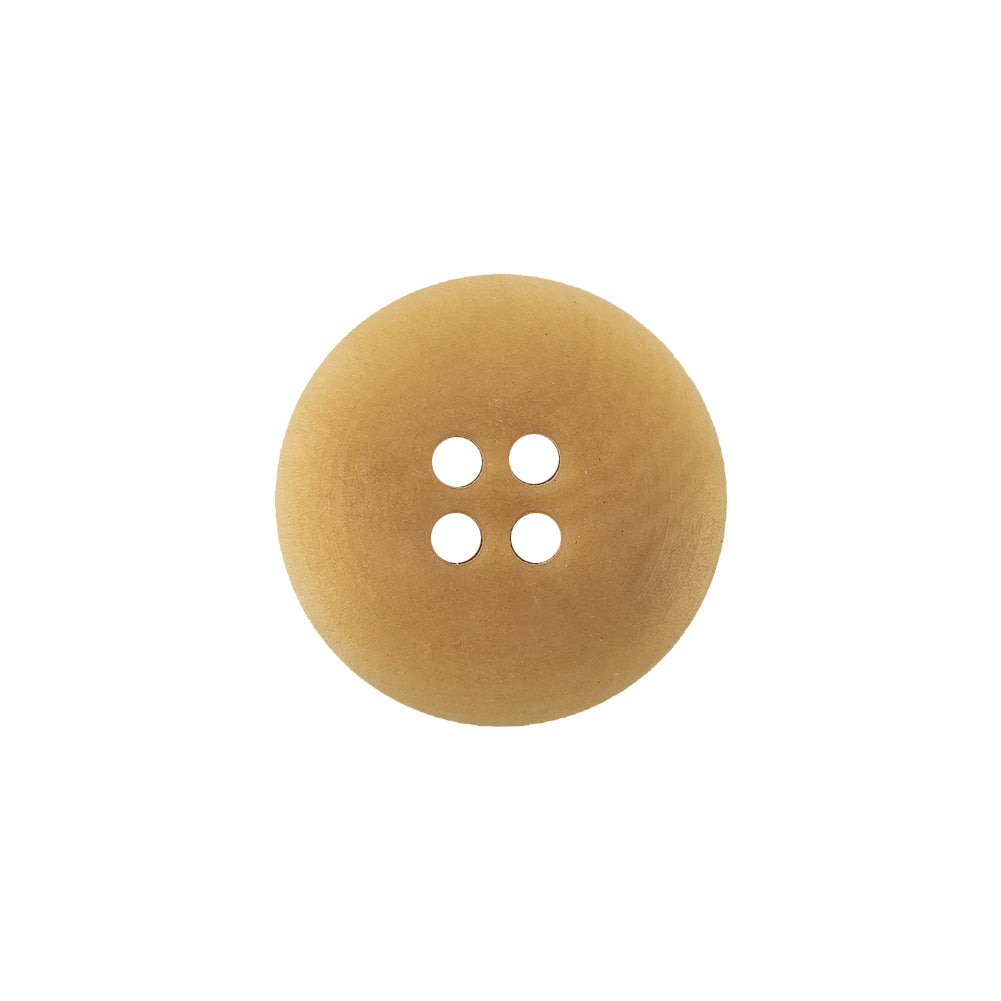 Ivory and Brown Two-Tone 4-Hole Plastic Button - 30L/19mm Detail Ivory and Brown Two-Tone 4-Hole Plastic Button - 30L/19mm Detail