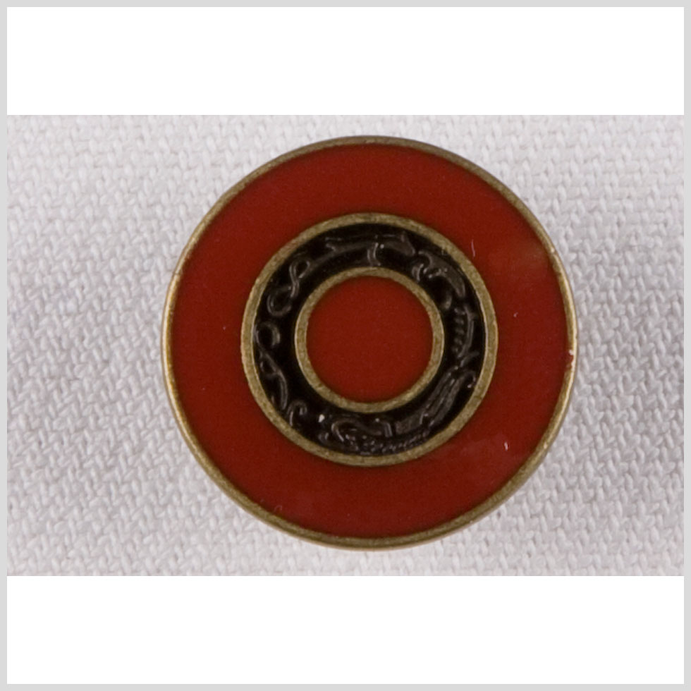 Red/Brass Metal Coat Button - 32L/20mm Red/Brass Metal Coat Button - 32L/20mm