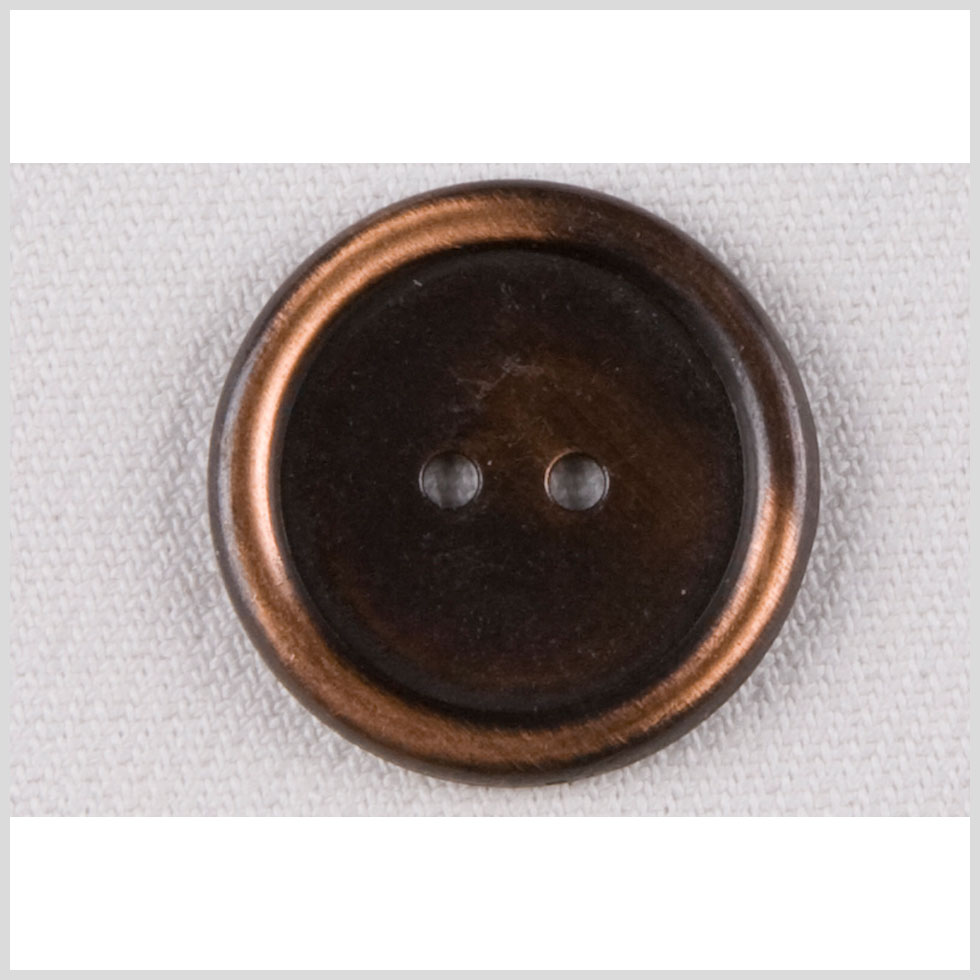 Metal 2-Hole Button - 32L/20mm - Copper Rolled Rim Metal 2-Hole Button - 32L/20mm - Copper Rolled Rim