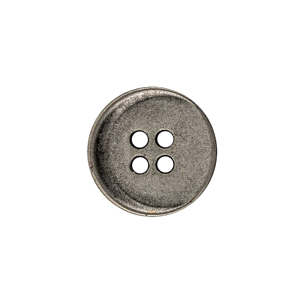 Silver Metal 4-Hole Coat Button - 28L/18mm Silver Metal 4-Hole Coat Button - 28L/18mm
