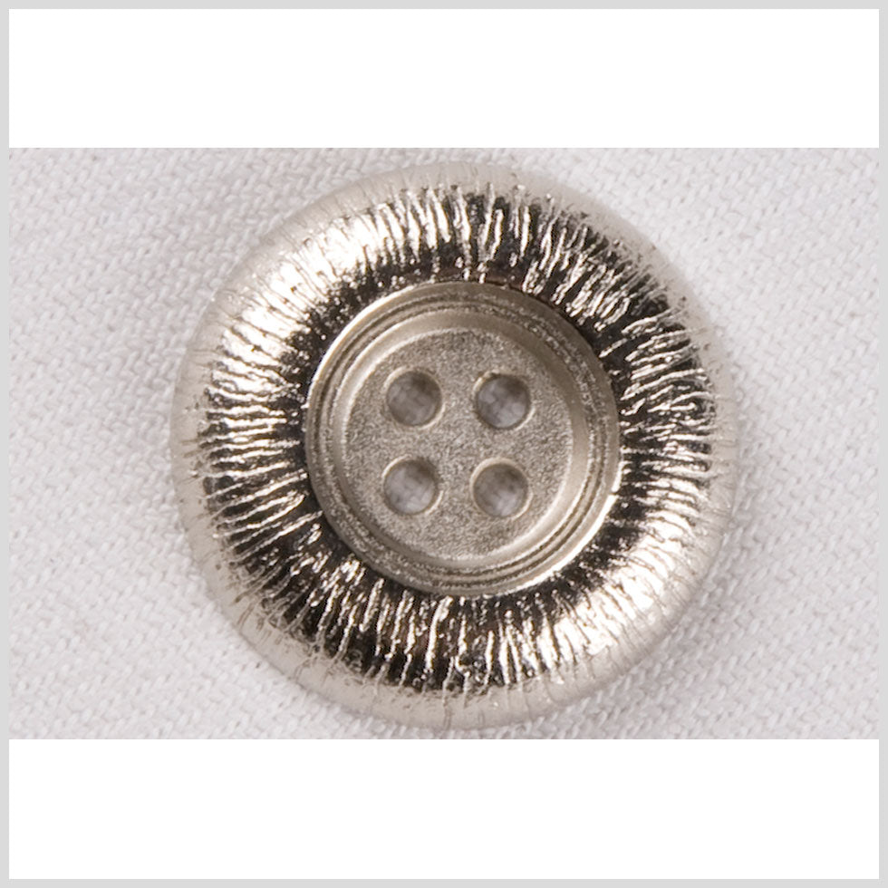 Silver Etched Gumdrop 4-Hole Metal Coat Button - 36L/23mm Silver Etched Gumdrop 4-Hole Metal Coat Button - 36L/23mm