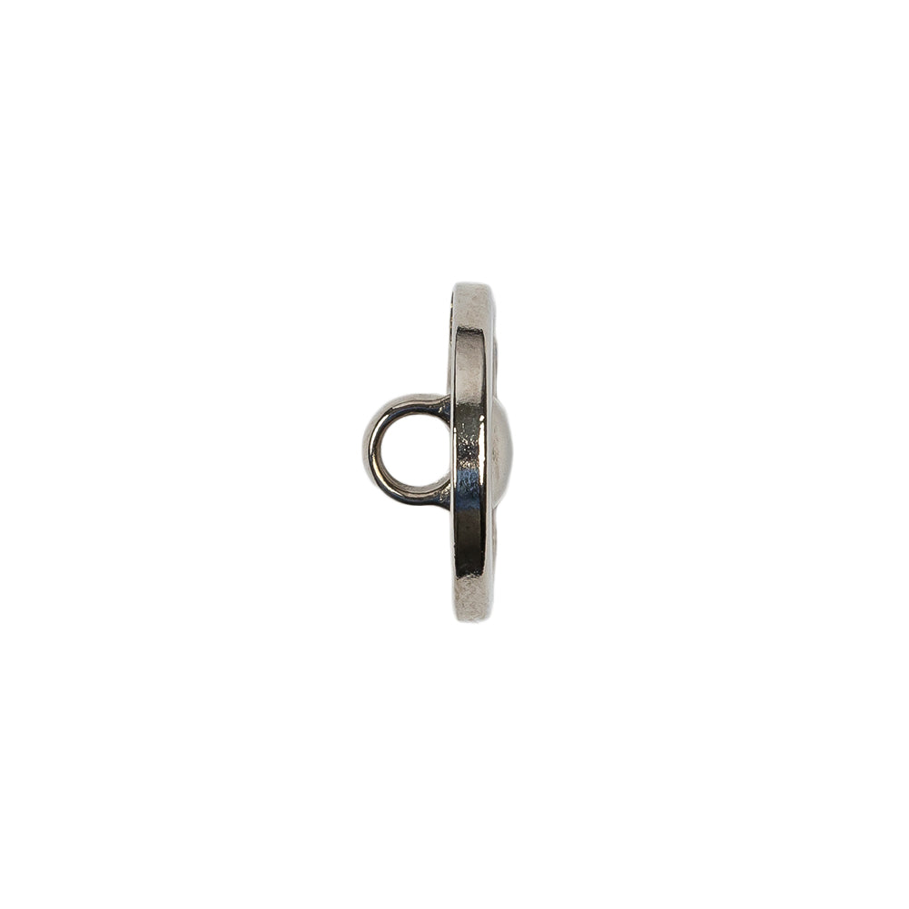 Silver Metal Coat Button - 24L/15mm - Folded Silver Metal Coat Button - 24L/15mm - Folded