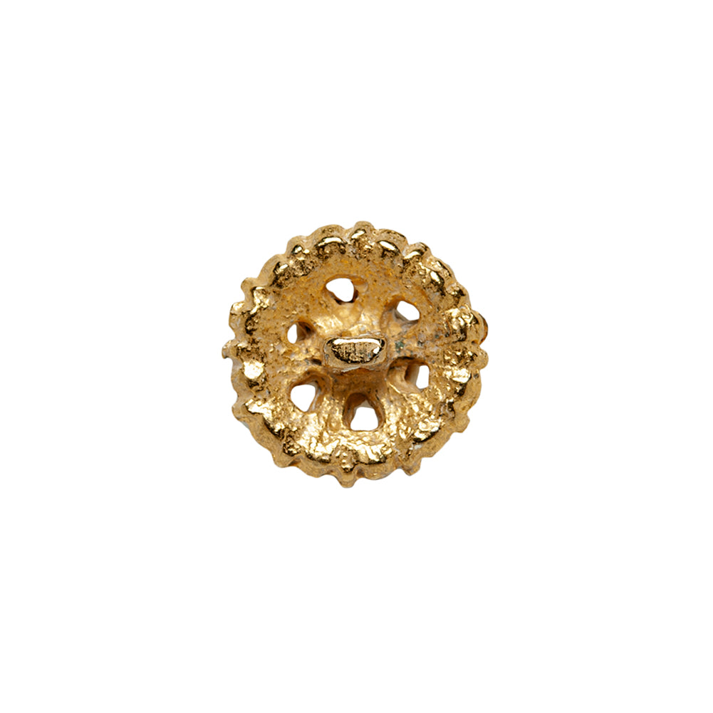 Gold/Purple Rhinestoned Metal Shank Back Button - 22L/14mm - Folded