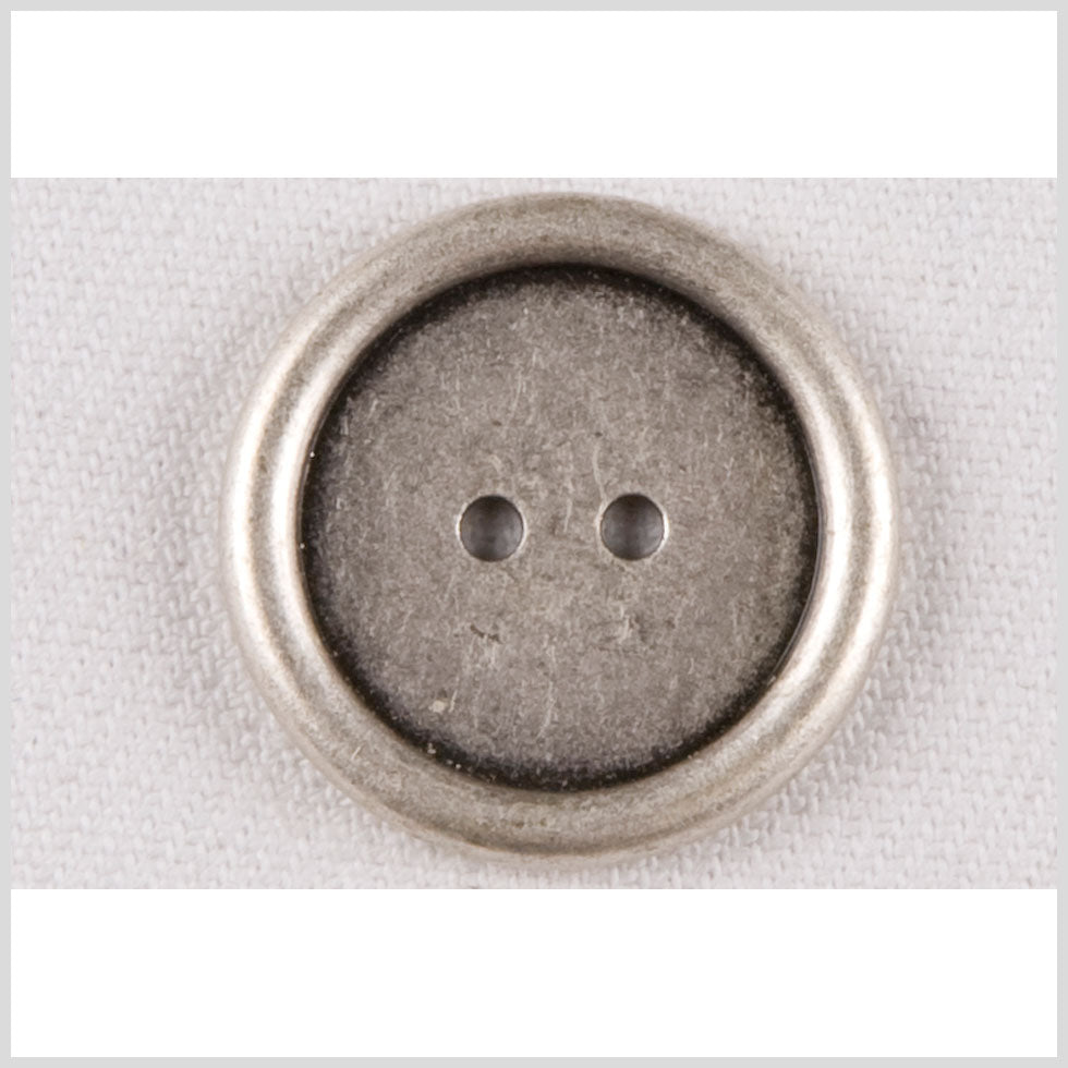 Silver 2-Hole Metal Coat Button with Rounded Rim - 36L/23mm Silver 2-Hole Metal Coat Button with Rounded Rim - 36L/23mm