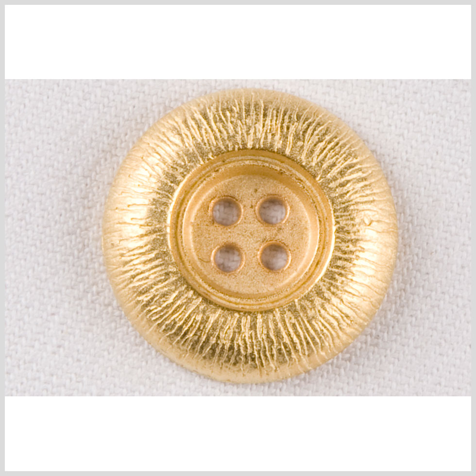 Metal 4-Hole Button - 28L/18mm - Gold Gathers Etched Rim Metal 4-Hole Button - 28L/18mm - Gold Gathers Etched Rim