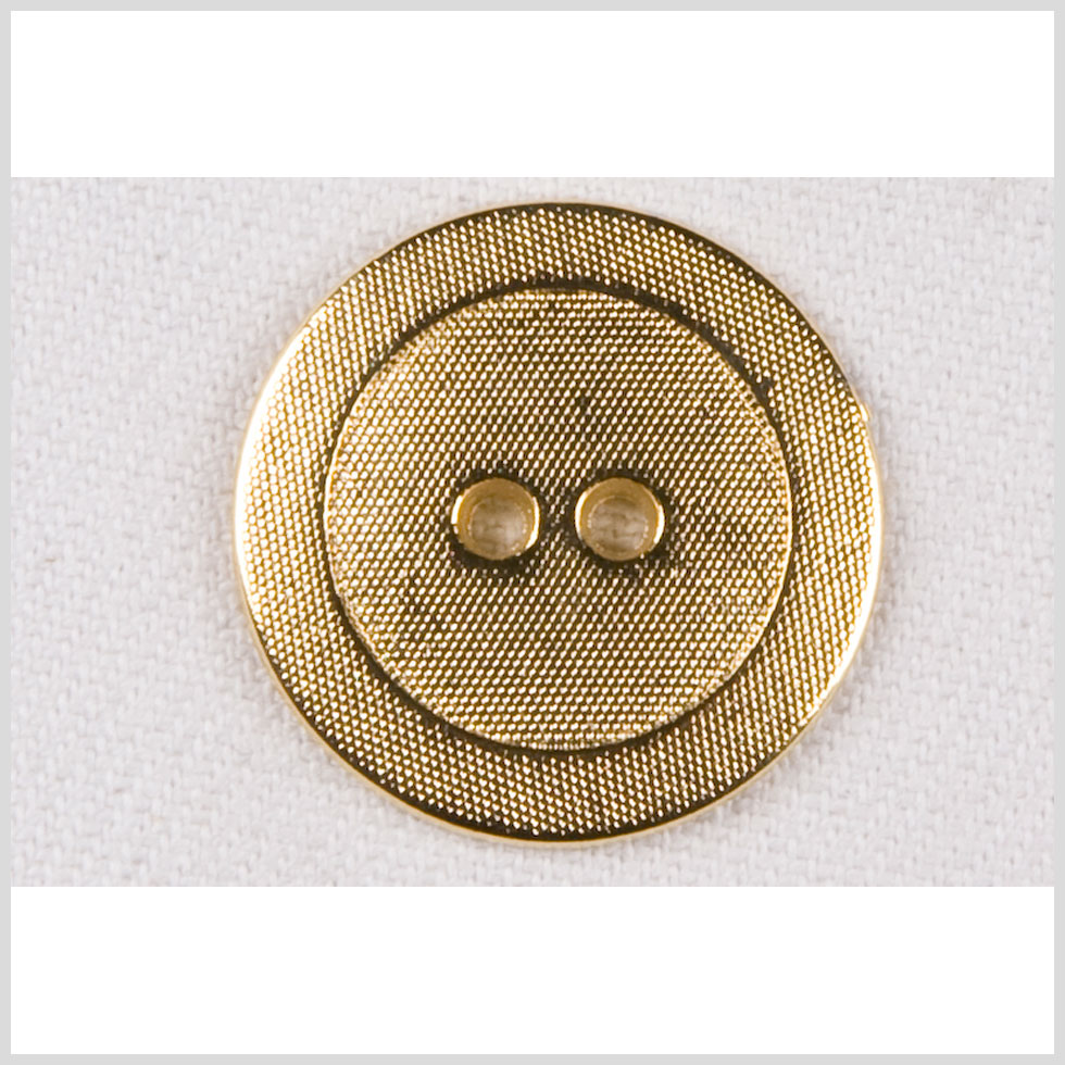 Metal 2-Hole Button - 36L/23mm - Gold Little Divots Textured Metal 2-Hole Button - 36L/23mm - Gold Little Divots Textured