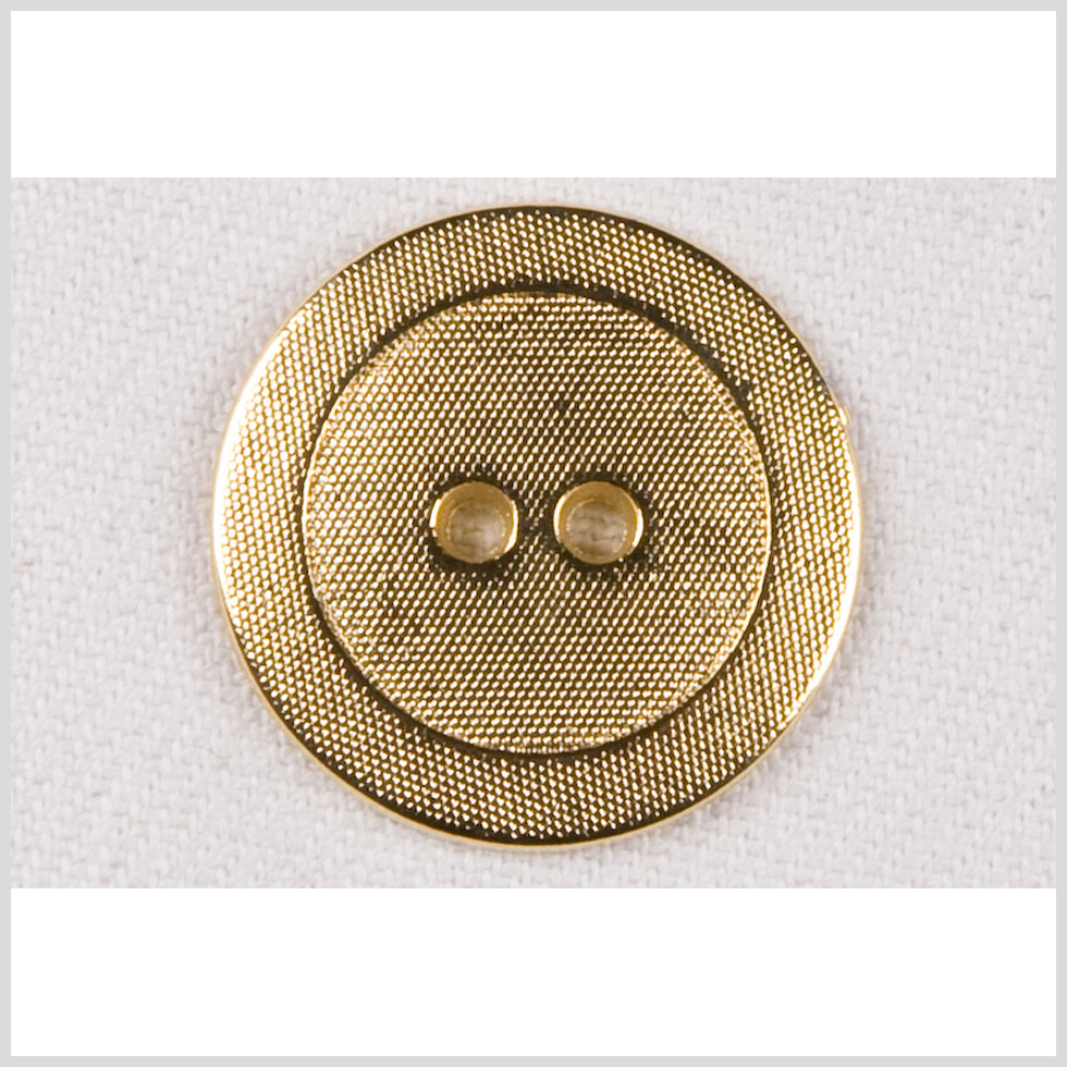 Metal 2-Hole Button - 40L/25.5mm - Gold Little Divots Textured Metal 2-Hole Button - 40L/25.5mm - Gold Little Divots Textured