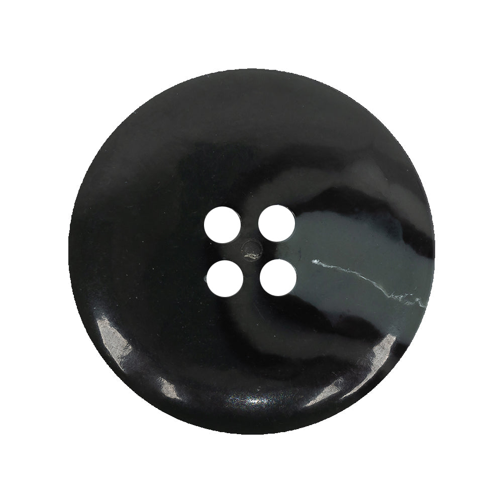 Anthracite Gray and White Swirl Plastic Button - 44L/28mm - Detail Anthracite Gray and White Swirl Plastic Button - 44L/28mm - Detail