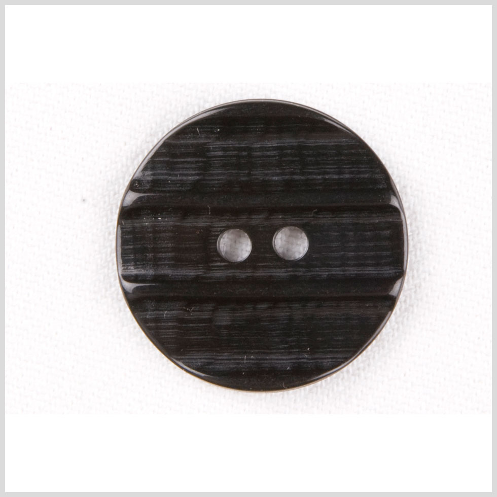 Plastic 2-Hole Button - 44L/28mm - Black Embossed Ridges Plastic 2-Hole Button - 44L/28mm - Black Embossed Ridges