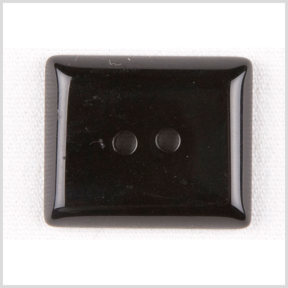 Rectangular Plastic 2-Hole Button - 45L/29mm - Shiny Black Rectangular Plastic 2-Hole Button - 45L/29mm - Shiny Black
