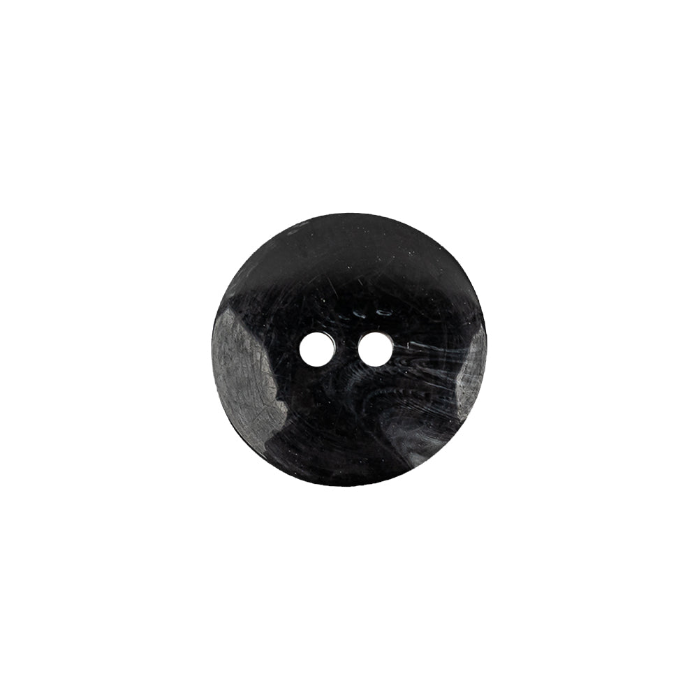 Smoky Black 2-Hole Plastic Button - 24L/15mm - Detail Smoky Black 2-Hole Plastic Button - 24L/15mm - Detail
