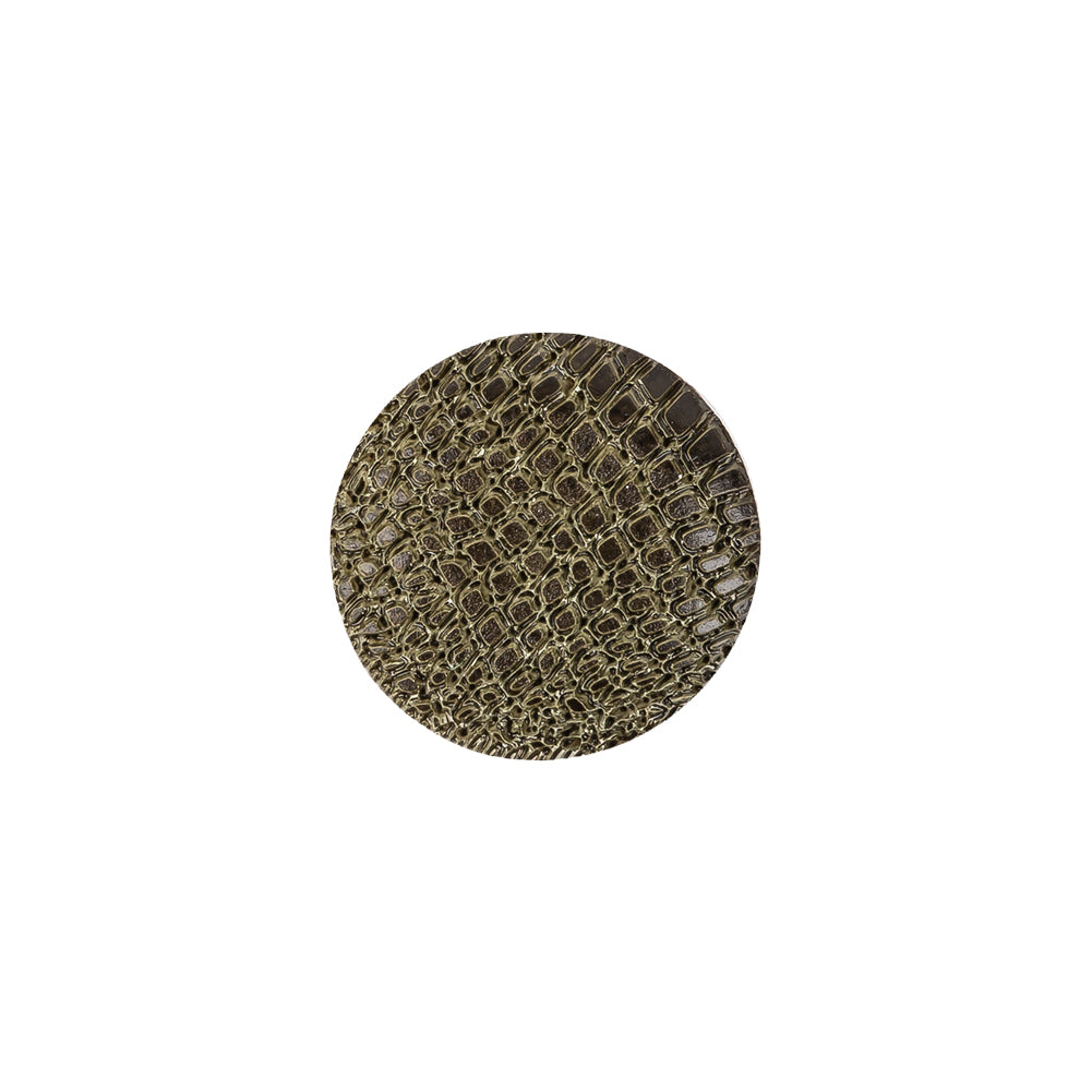 Olive Alligator Pattern Shank Back Plastic Button - 24L/15mm Olive Alligator Pattern Shank Back Plastic Button - 24L/15mm