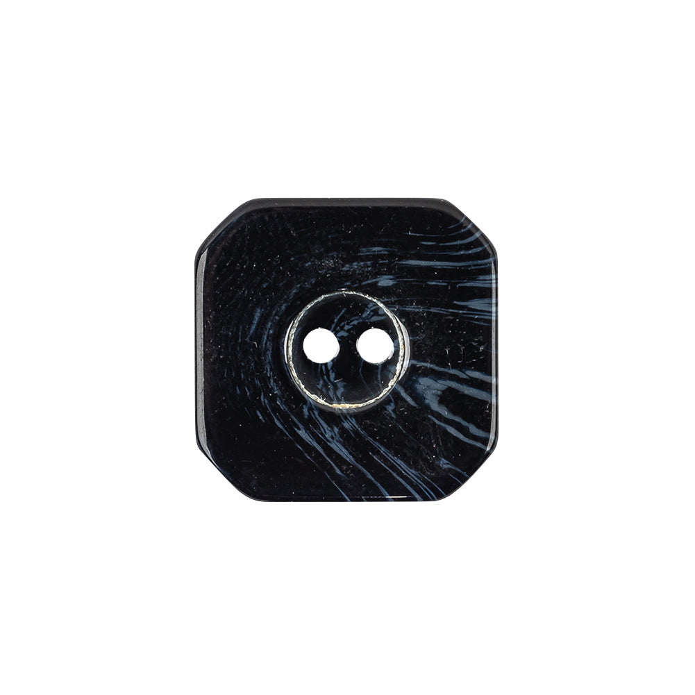 Navy Marbeled 4-Hole Plastic Square Button - 36L/23mm Navy Marbeled 4-Hole Plastic Square Button - 36L/23mm