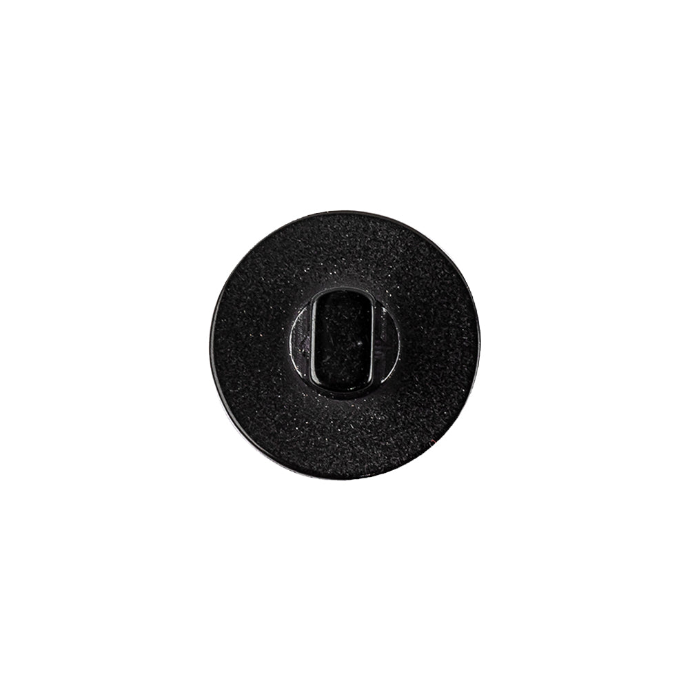Shiny Black Saw Tooth Rim Plastic Shank Back Button - 24L/15mm - Detail Shiny Black Saw Tooth Rim Plastic Shank Back Button - 24L/15mm - Detail