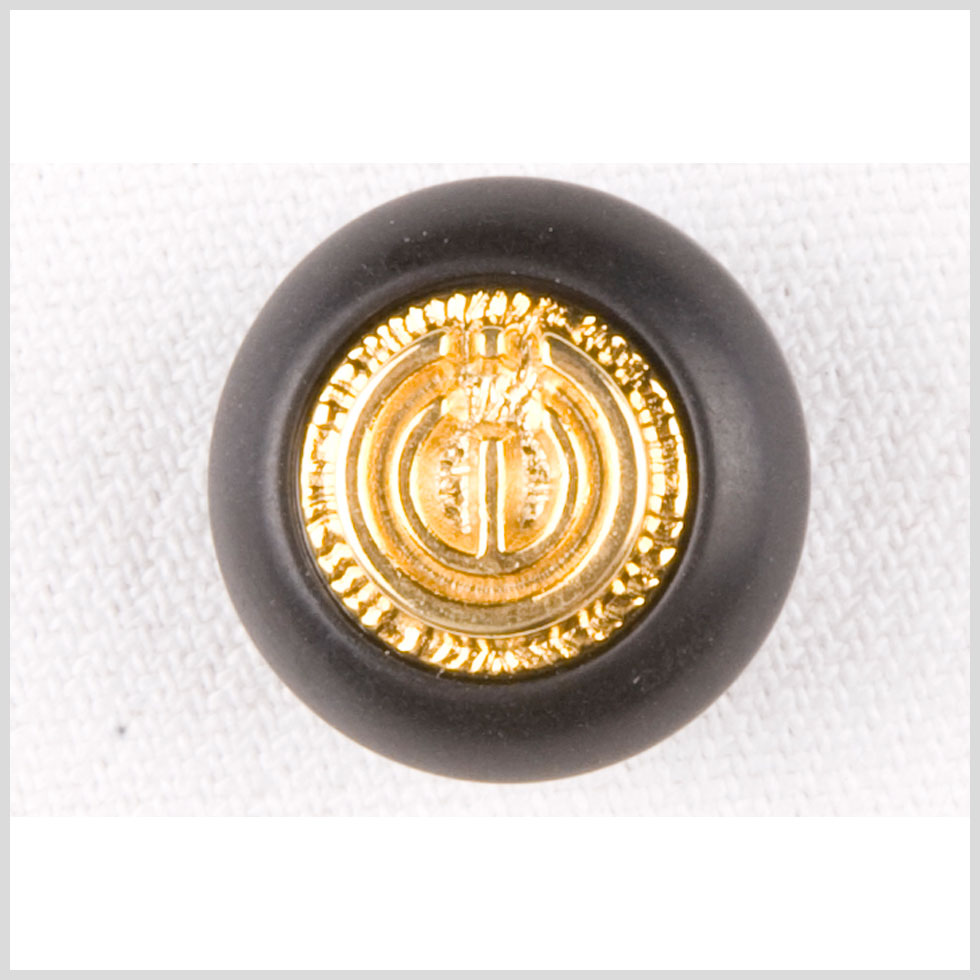 Black/Gold Plastic Button - 28L/18mm Black/Gold Plastic Button - 28L/18mm