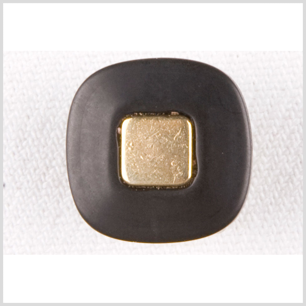 Black/Gold Plastic Button - 24L/15mm Black/Gold Plastic Button - 24L/15mm