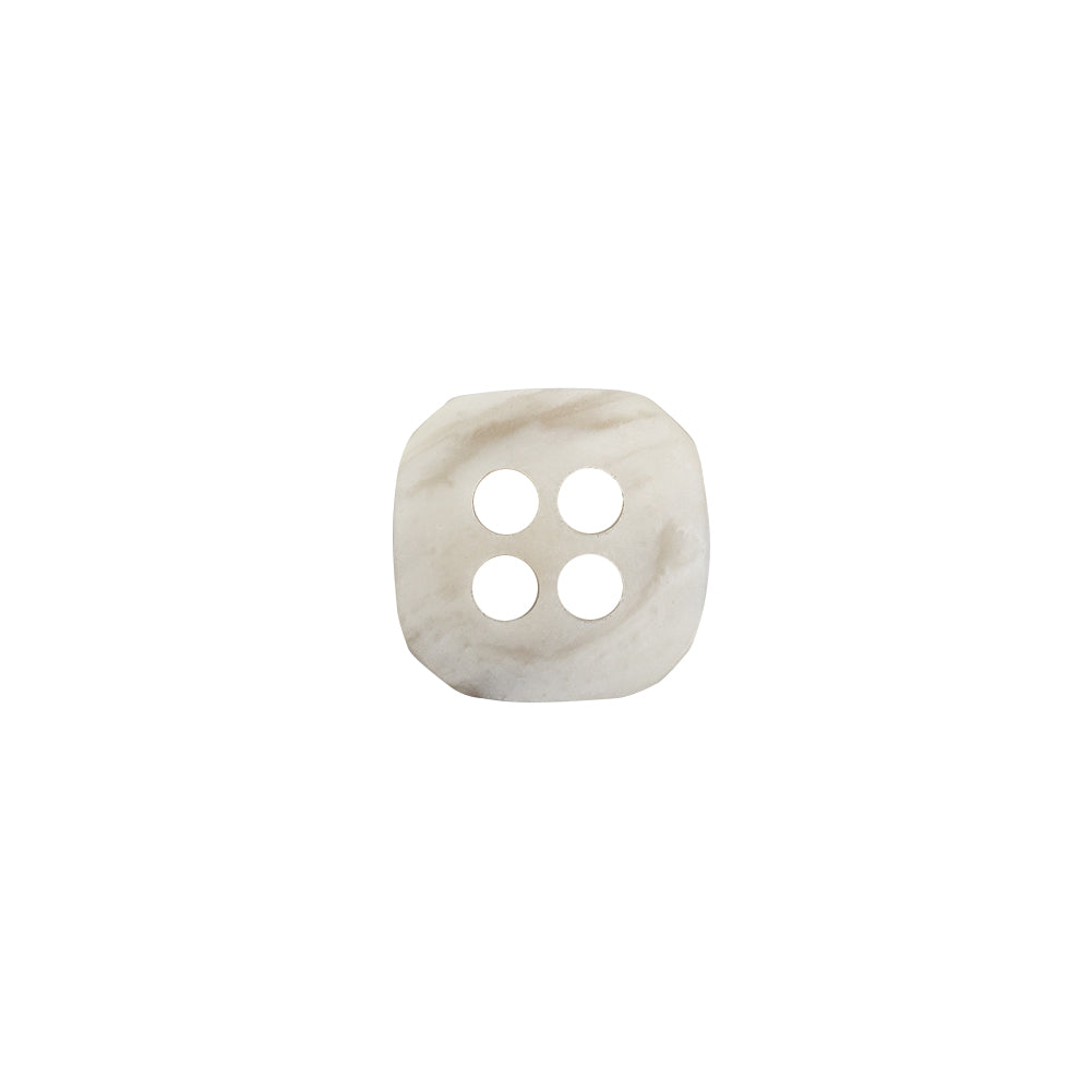 Square Plastic 4-Hole Button - 20L/12.5mm - White and Gray Swirls