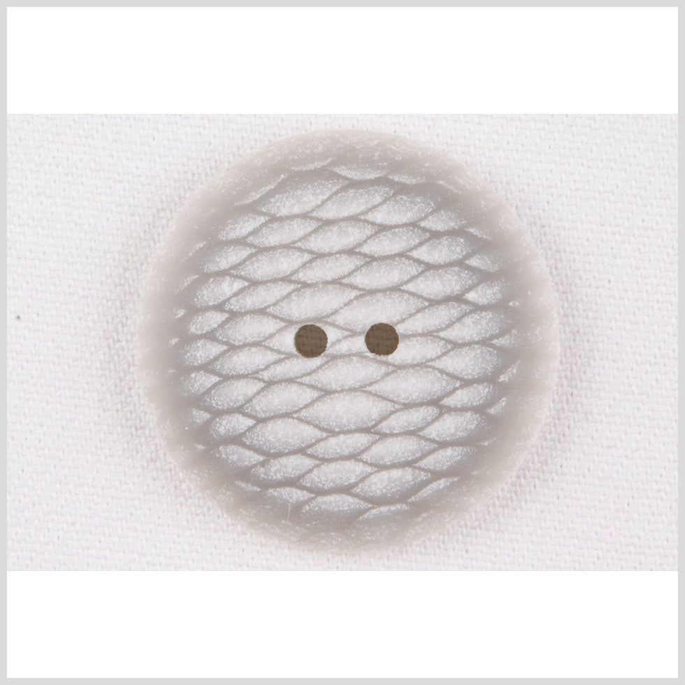 Plastic 2-Hole Button - 44L/28mm - Pale Gray and White Fish Scales Plastic 2-Hole Button - 44L/28mm - Pale Gray and White Fish Scales