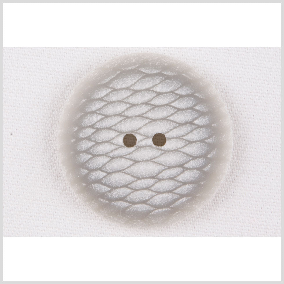 Plastic 2-Hole Button - 54L/34mm - Pale Gray and White Fish Scales Plastic 2-Hole Button - 54L/34mm - Pale Gray and White Fish Scales