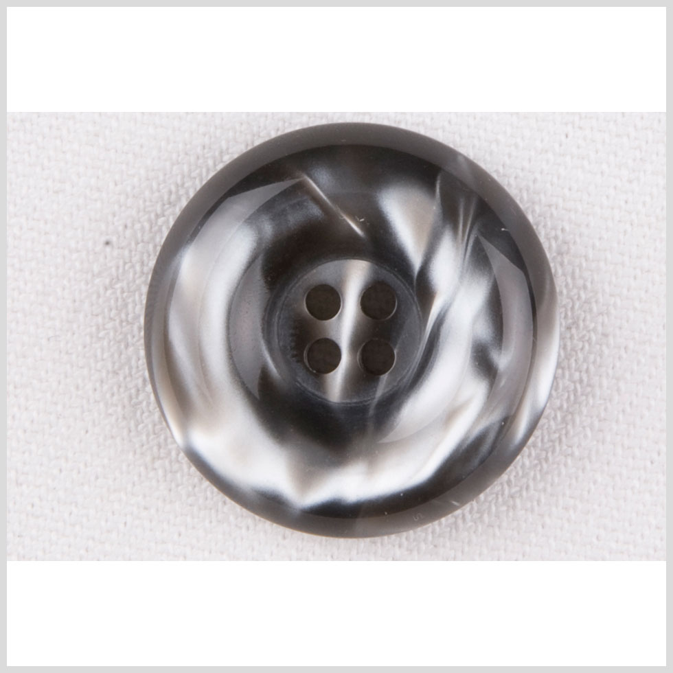 Plastic 4-Hole Button - 40L/25.5mm - Gray and White Shimmer Swirl Tire Rim Plastic 4-Hole Button - 40L/25.5mm - Gray and White Shimmer Swirl Tire Rim
