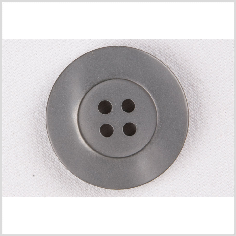 Plastic 4-Hole Button - 44L/28mm - Silver Gray Flat Rim Plastic 4-Hole Button - 44L/28mm - Silver Gray Flat Rim