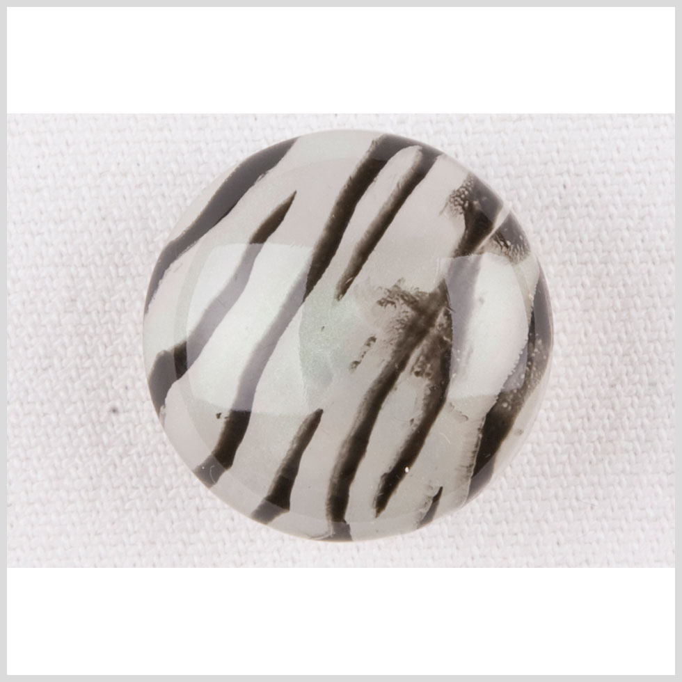 Plastic Shank Back Button - 32L/20mm - Dome Shaped Ivory and Charcoal Painted Zebra Stripes Plastic Shank Back Button - 32L/20mm - Dome Shaped Ivory and Charcoal Painted Zebra Stripes