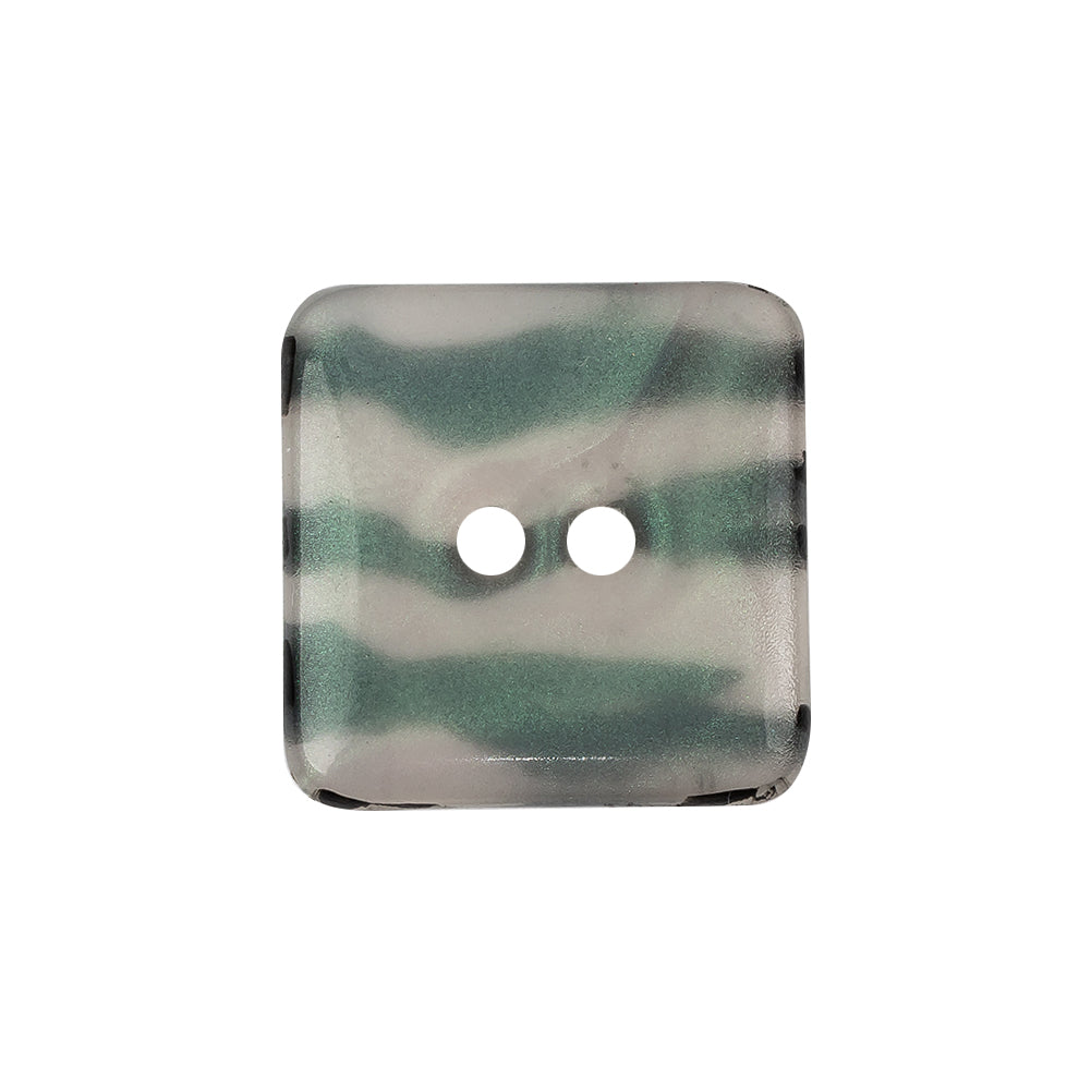 Iridescent Zebra Striped 2-Hole Square Plastic Button - 40L/25.5mm Detail Iridescent Zebra Striped 2-Hole Square Plastic Button - 40L/25.5mm Detail