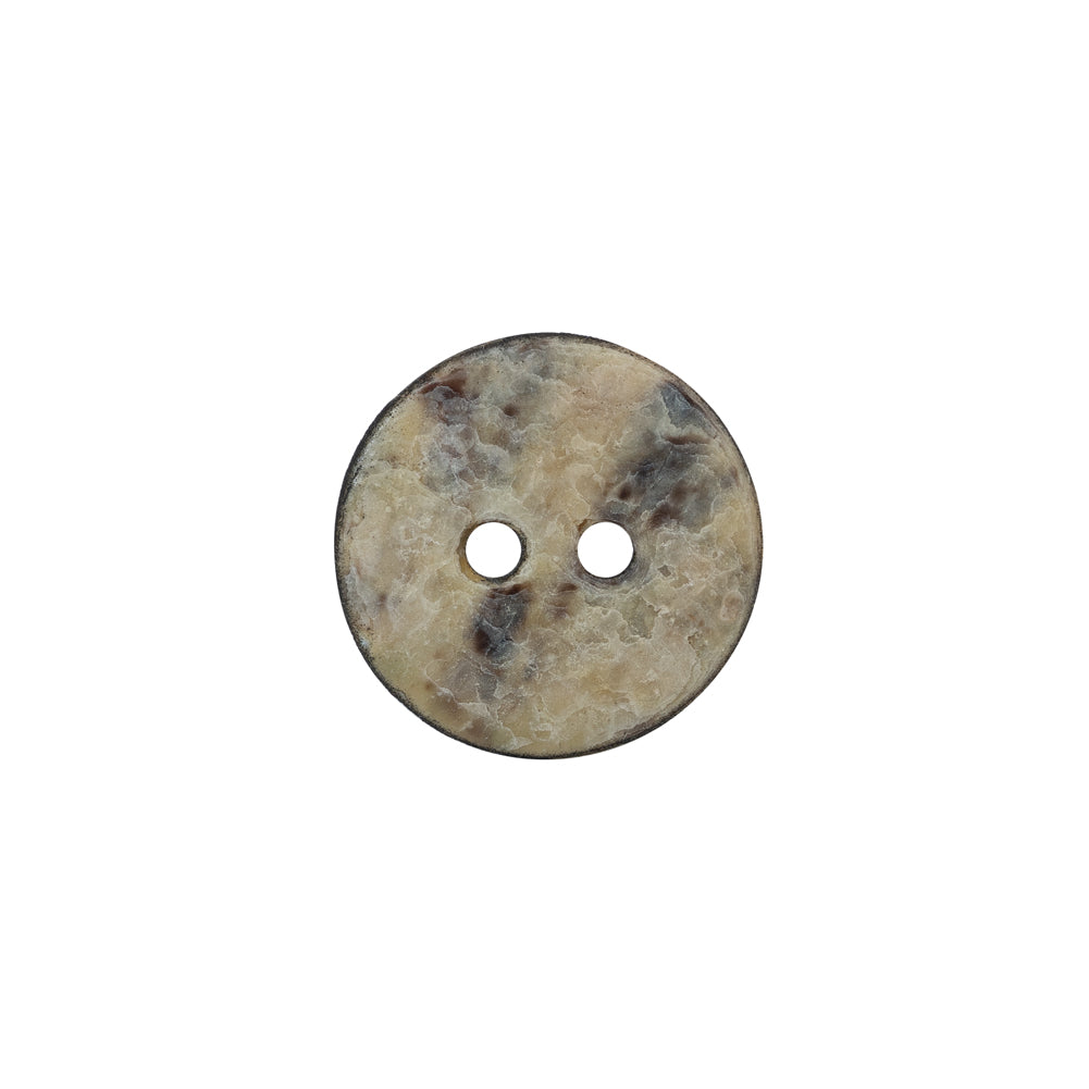 Natural Shell 2-Hole Button - 24L/15mm - Ivory and Black Radiating Swirl Detail Natural Shell 2-Hole Button - 24L/15mm - Ivory and Black Radiating Swirl Detail