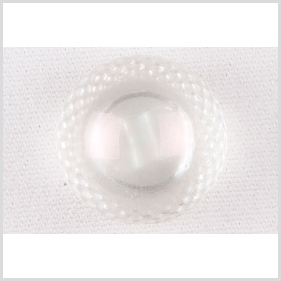 Plastic Shank Back Button - 36L/23mm - Iridescent White Dome with Braided Rim Plastic Shank Back Button - 36L/23mm - Iridescent White Dome with Braided Rim