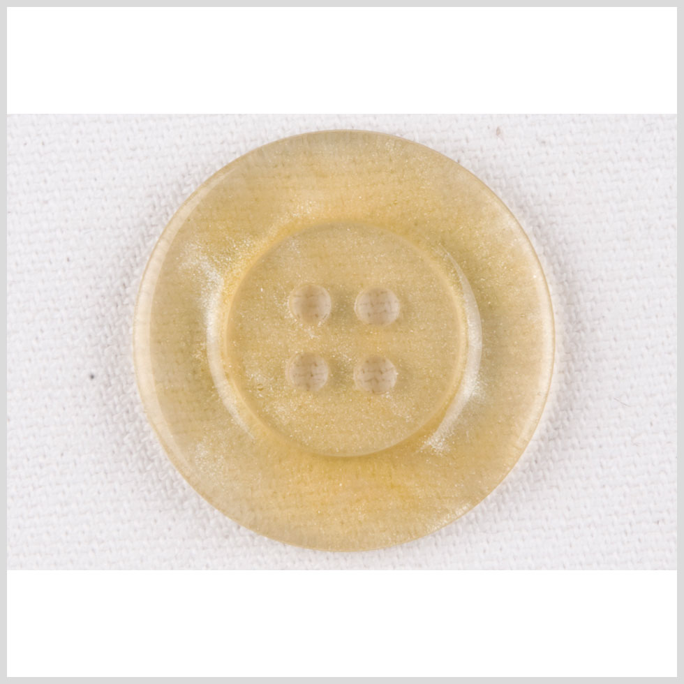 Plastic 4-Hole Button - 44L/28mm - Translucent Ivory and Gold Glitter Plastic 4-Hole Button - 44L/28mm - Translucent Ivory and Gold Glitter