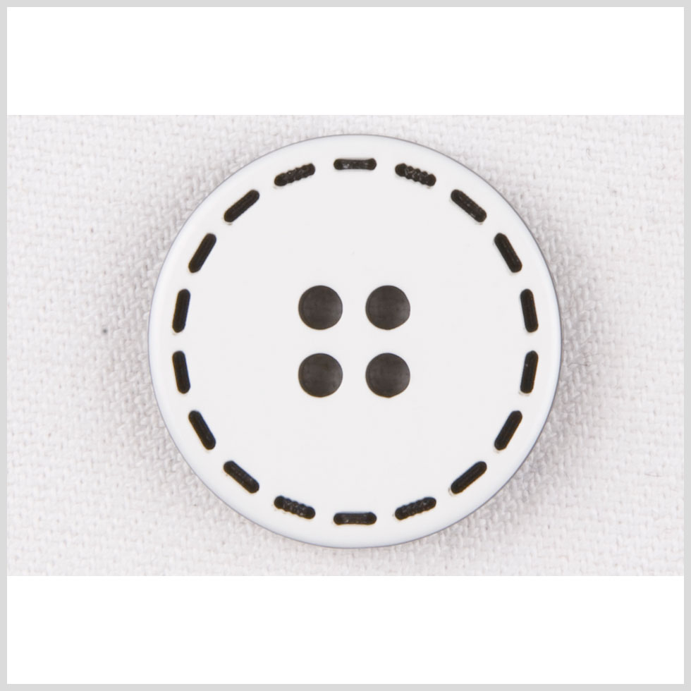 White/Black Plastic Button - 32L/20mm White/Black Plastic Button - 32L/20mm