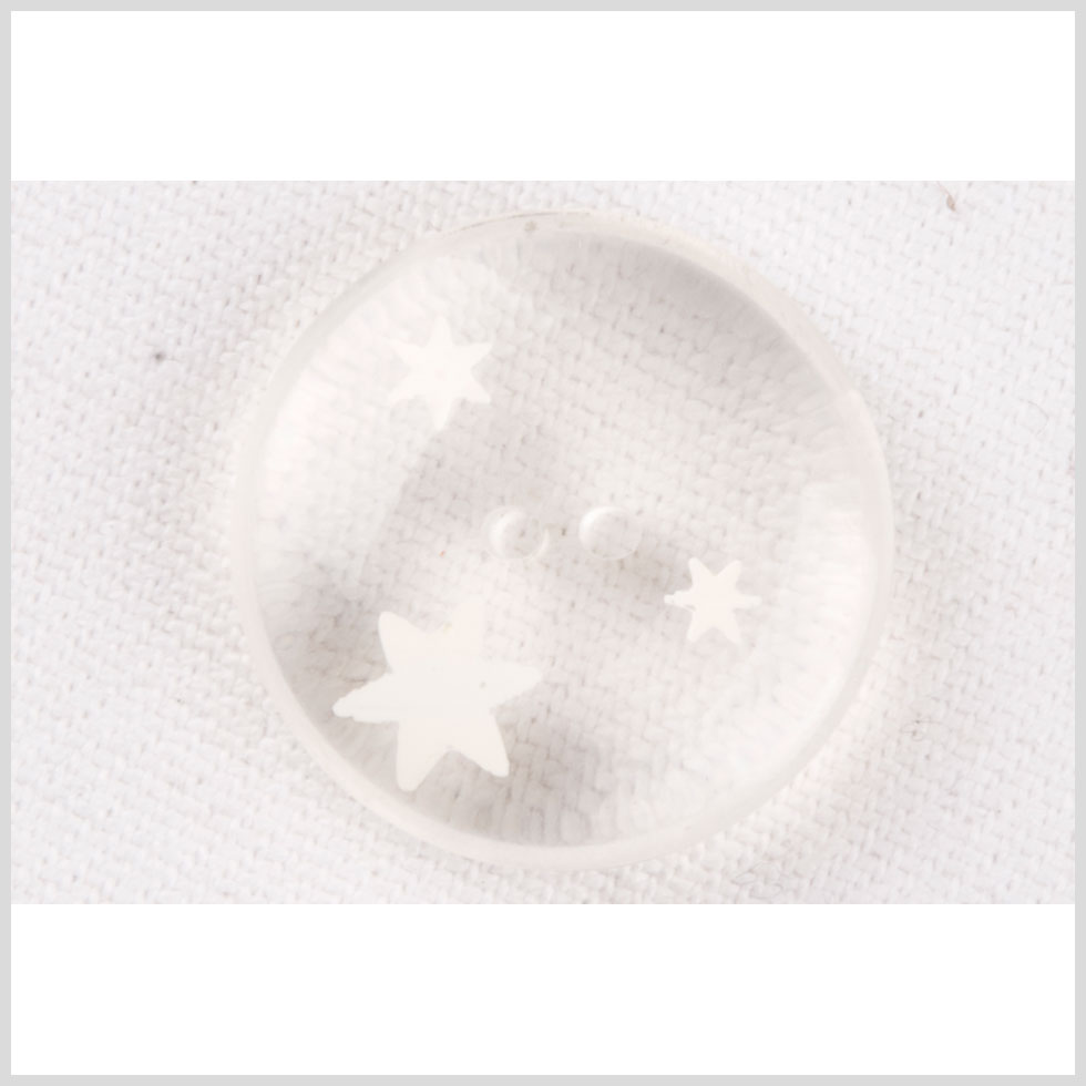 Clear Ivory Plastic Button - 24L/15mm Clear Ivory Plastic Button - 24L/15mm
