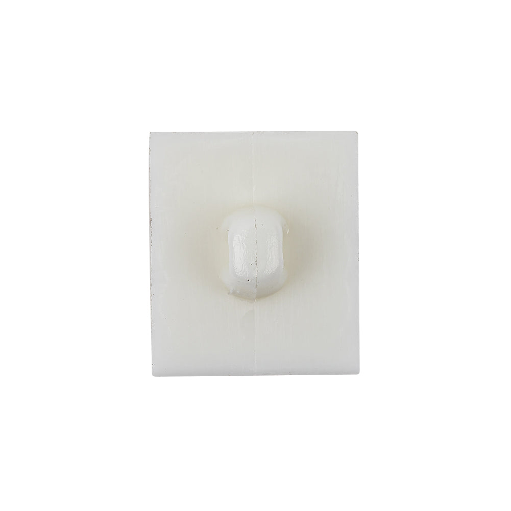 White Molded Rectangular Plastic Shank Back Button - 40L/25.5mm Detail White Molded Rectangular Plastic Shank Back Button - 40L/25.5mm Detail