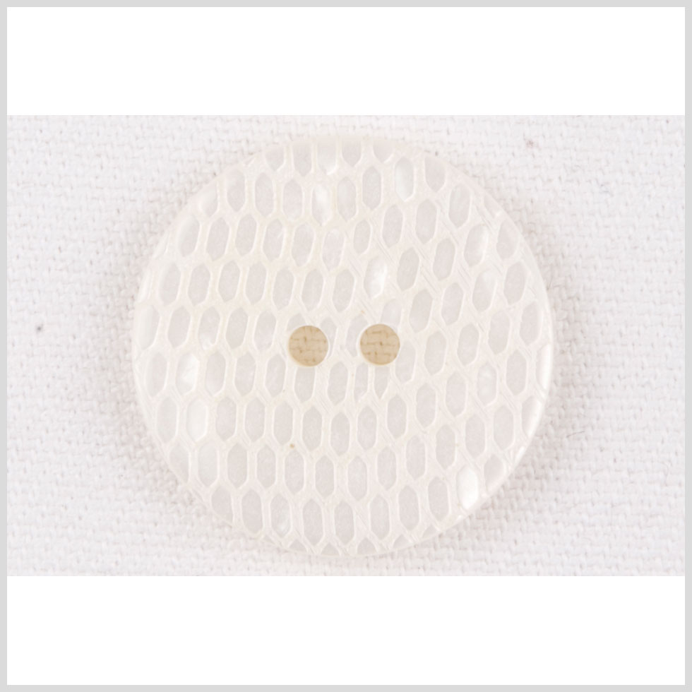 Plastic 2-Hole Button - 40L/25.5mm - Ivory Reptile Scales Embossed Plastic 2-Hole Button - 40L/25.5mm - Ivory Reptile Scales Embossed