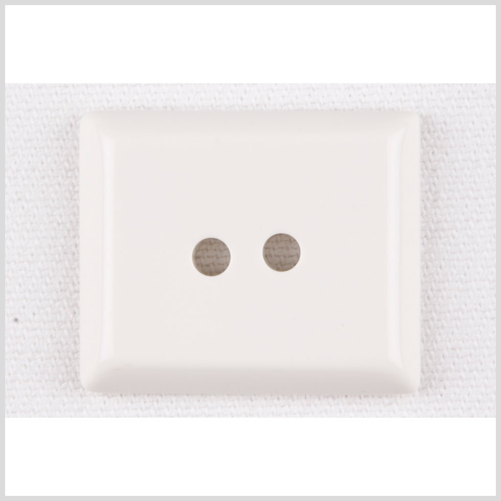 White Rectangular 2-Hole Plastic Button - 44L/28mm White Rectangular 2-Hole Plastic Button - 44L/28mm