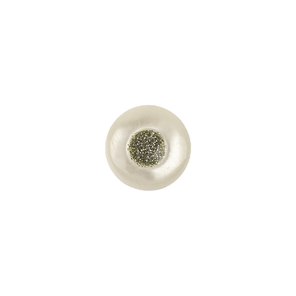 Ivory/Silver Plastic Button - 18L/11.5mm Ivory/Silver Plastic Button - 18L/11.5mm