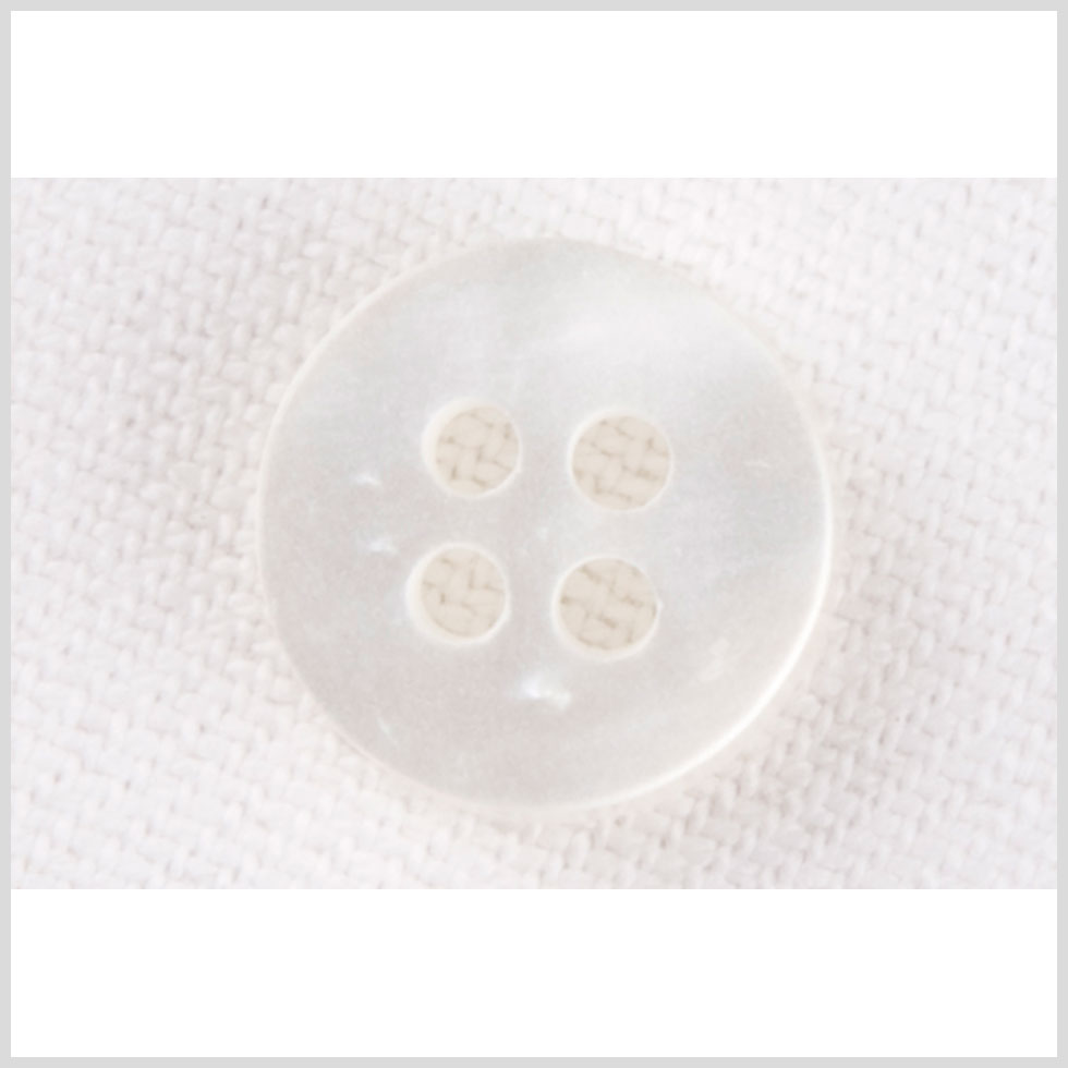 Plastic 4-Hole Button - 20L/12.5mm - Pearlescent Off White Plastic 4-Hole Button - 20L/12.5mm - Pearlescent Off White