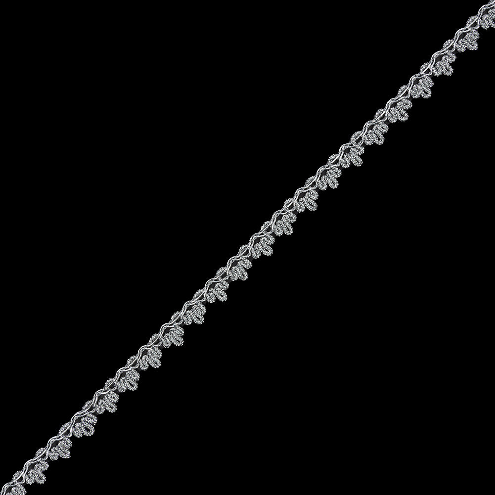 0.5" American Made Metallic Silver Braided Trim 0.5" American Made Metallic Silver Braided Trim