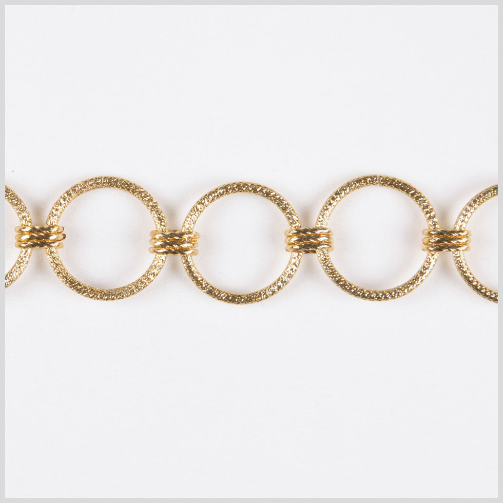Gold Textured Circles Metal Chain - 1.25" Gold Textured Circles Metal Chain - 1.25"