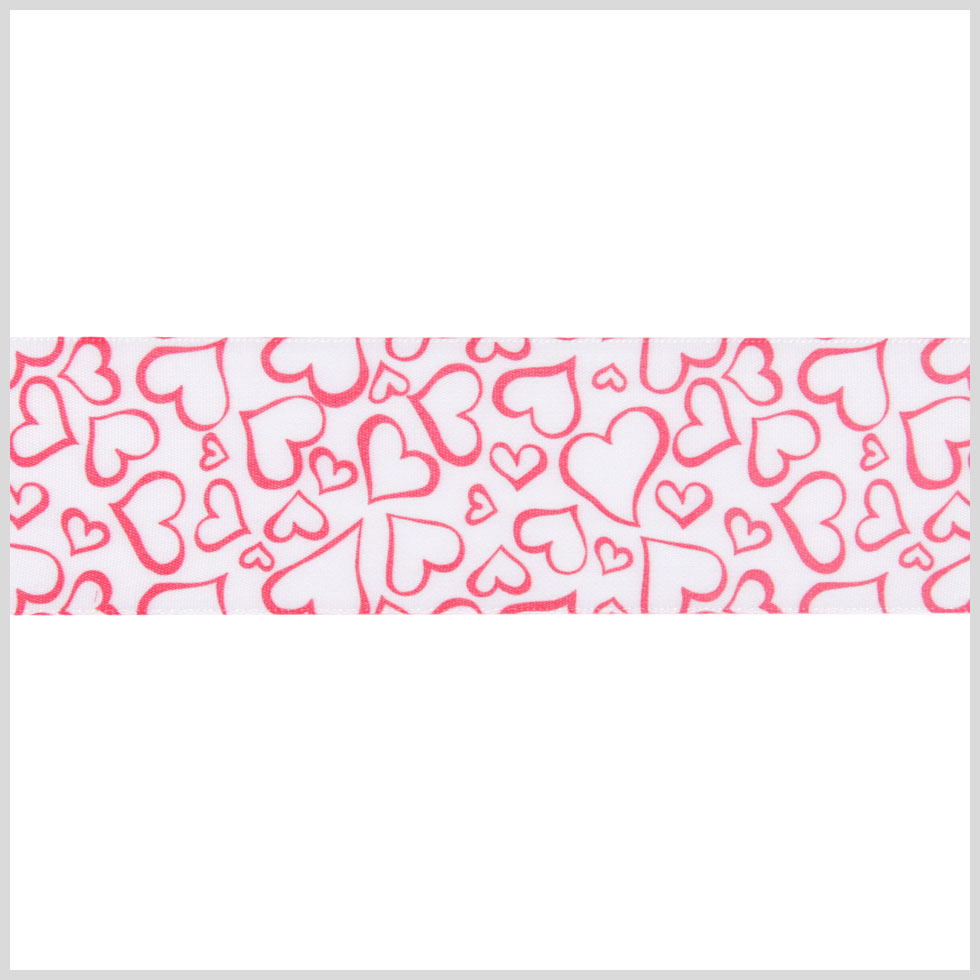 1.5 White/Red Printed Satin Ribbon 1.5 White/Red Printed Satin Ribbon