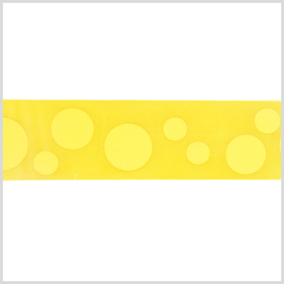 7/8 Bright Yellow Polka Dot Satin Ribbon 7/8 Bright Yellow Polka Dot Satin Ribbon