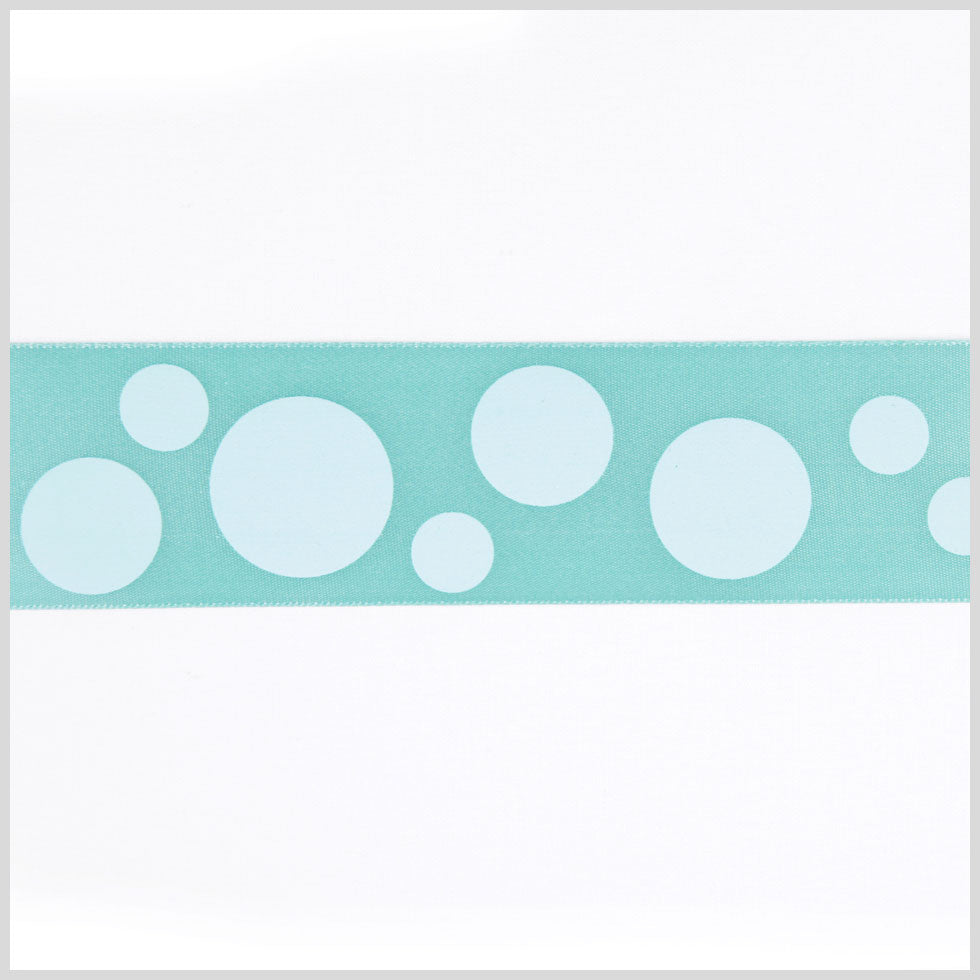 1.5 Aquamarine/Aqua Polka Dot Satin Ribbon 1.5 Aquamarine/Aqua Polka Dot Satin Ribbon